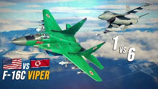 6 North Korean Migs Vs American F-16C Viper | Dogfight | Digital Combat Simulator | DCS |
