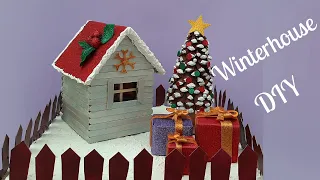 DIY Amazing Winter House using pop stick and cardboard  | DIY Christmas house