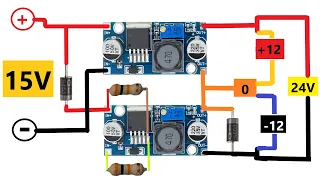 How to Make Symmetrical Power Supply Using DC DC down Module LM2596 +12V / -12V