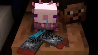 Axolotl broke "2" Nintendo Switch❗👿 & Parotter's best Funny MINECRAFT animation [Take your time🥰]