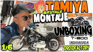 BRUTAL!!HARLEY DAVIDSON 🏍  (TAMIYA) 1/6 MONTAJE Y UNBOXING REVIEW T 800 TERMINATOR 2 Judgment Day ⚙️