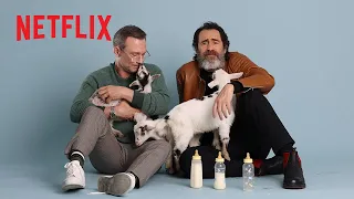 Christian Slater & Demián Bichir Play With Baby Goats While Answering Questions | Chupa | Netflix