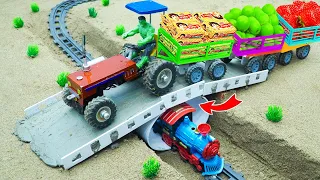 Diy tractor making mini Concrete Bridge & Tunnels for trains science project | @ECMini