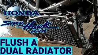 How To Easily Flush A Dual Radiator Motorcycle Cooling System | Honda VTR Firestorm/SuperHawk