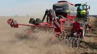 Трактор Claas 960 Axion и универсальная сеялка HORSCH Focus 4TD