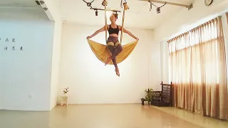 Aerial yoga aerial dance 空中瑜伽 空瑜舞韵 高空绑双腿篇 美丽的裙子