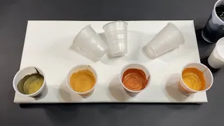 Acrylic Pouring: Metallic Flip Cup Pour with Negative Space - Unique Fluid Art