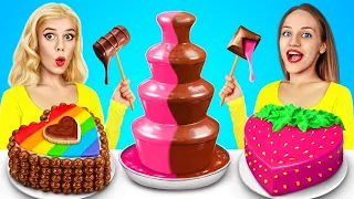 Desafío Fondue de Fuente de Chocolate | Batalla de Dulces y Bocadillos de Chocolate por YUMMY JELLY