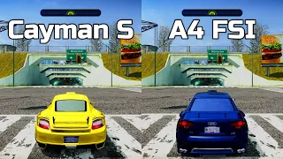 NFS Most Wanted: Porsche Cayman S vs Audi A4 3.2 FSI Quattro - Drag Race