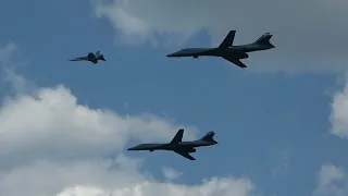 U.S. Air Force Rockwell B-1B Lancer Duo Flypast over Turku Airport