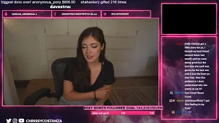 Chrissy Costanza singing Hero Too on stream.