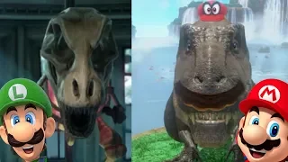 T-Rex comparison Luigi's Mansion 3 VS Super Mario Odyssey