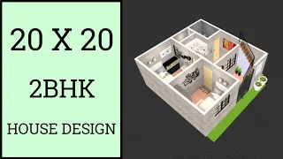 20 x 20 House Design 2BHK ll 400 Sqft Makaan Ka Naksha ll 20 x 20 Ghar Ka Naksha