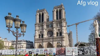 4K,walk today￼ notre-Dame chorch in Paris 28 /April ￼/2024 /