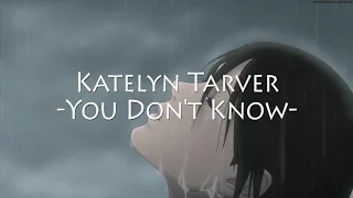 Katelyn Tarver - You Don't Know (Lirik Lagu dan Terjemahannya)