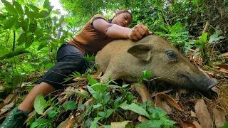 MONSTER. Fierce wild boar, attacks people, wild boar trapping skills, survives alone