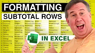 Excel - Formatting Subtotal Rows: Episode 1643