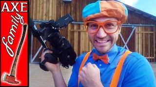 Blippi and Axe Family | behind the scenes on the ranch