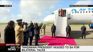 Tanzania's president Samia Suluhu Hassan arrives in South Africa on an state visit in March