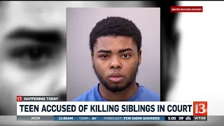 Teen accused of killing siblings appears in court