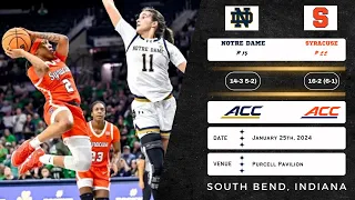 No. 15 Notre Dame vs No. 22 Syracuse | ACC | 1.25.24