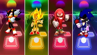 !! Shadow Sonic & Super Sonic & Knuckle Sonic & Fnf Sonic Exe !! Sonic Team Tiles Hop EDM Rush !