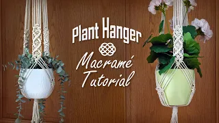 DIY Macrame Air Plant Hanger - Long Design / Leaf knot / Square knot / Half hitch knot