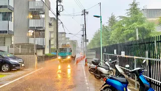 4K Japan Walk - Heavy Rain and Thunderstorm in Nagakute City, Aichi, Japan 7/2021 #2