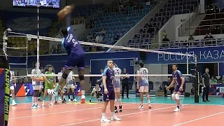 Volleyball. Attack hit. Super. Earvin Ngapeth and Zenit Kazan