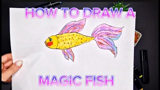 How to Draw the Magical Goldfish Easy and Fun Tutorial 🎨✏️