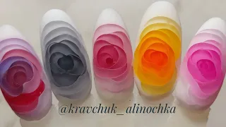 3D роза на ногтях, с помощью геля.