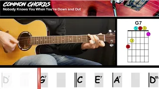 Nobody Knows You When You're Down and Out - Eric Clapton | GUITAR LESSON | Common Chords