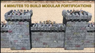 DIY Modular medieval castle Walls - Fortress diorama - Miniature stronghold terrain