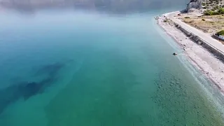 Psatha beach, Attiki 4k Drone View