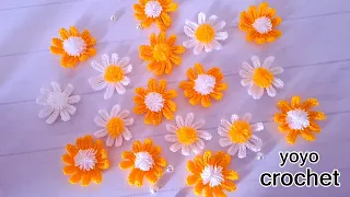 كروشية زهرة الاقحوان / البابونج !! وردة رائعة وسهلة   - Very easy crochet rose flower