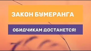 Как работает Закон Бумеранга в нашей жизни обидчикам достанется, что делаешь, то и возвращается