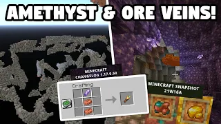 MINECRAFT SNAPSHOT 21W16A & BEDROCK BETA 1.17.0.50! (Ore Veins, Spyglass & Amethyst Geodes)