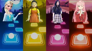 Frozen Elsa - Let it go - Squid Doll- Squid Game - Blackpink -  2Phuthon - Tiles Hop EDM RUSH