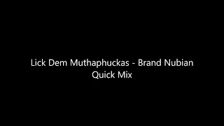 Lick Dem Muthaphuckas   Brand Nubian Quick Mix