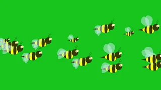 flying Bees green screen/bees animation background Video HD