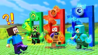 Elemental Powers: LAVA - WATER - GREEN'S WAR | LEGO Epic Battle  - LEGO Minecraft Animation