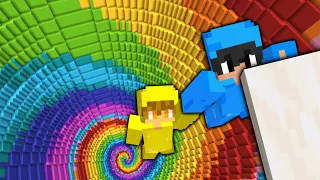 Playing The IMPOSSIBLE Minecraft Rainbow Dropper!