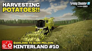 HARVESTING POTATOES FOR CRISPS!! [Hinterland $100,000 To $100 Million] FS22 Timelapse #10