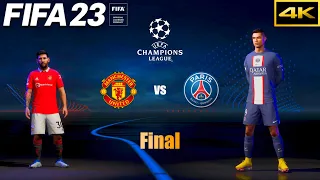 FIFA 23 | MANCHESTER UNITED vs. PSG | Ft. Ronaldo, Messi | UEFA Champions League Final | PS5 4K