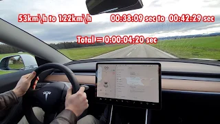 Tesla Model 3 Acceleration Speed Test 0 to 100km Last Update V10 2020