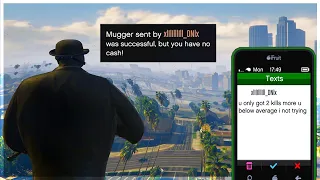 Barcode Griefer Tries Mugging Me But Instead Panics and Ragequits on GTA 5 Online