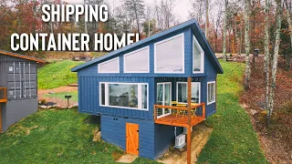 Lofted Shipping Container Home on a Cliffside! | Airbnb Tiny House Tour!