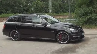 Sound Footage Mercedes C63 AMG 3 Minuten geiler V8 Sound best-of loud flyby Acceleration test drive