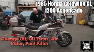 1985 Honda Goldwing GL 1200 Aspencade, Change Oil, Oil Filter, Air Filter, Fuel Filter