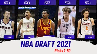NBA Draft 2021 Results - Picks 1 to 60 - Round 1 and Round 2 #nbadraft #nba